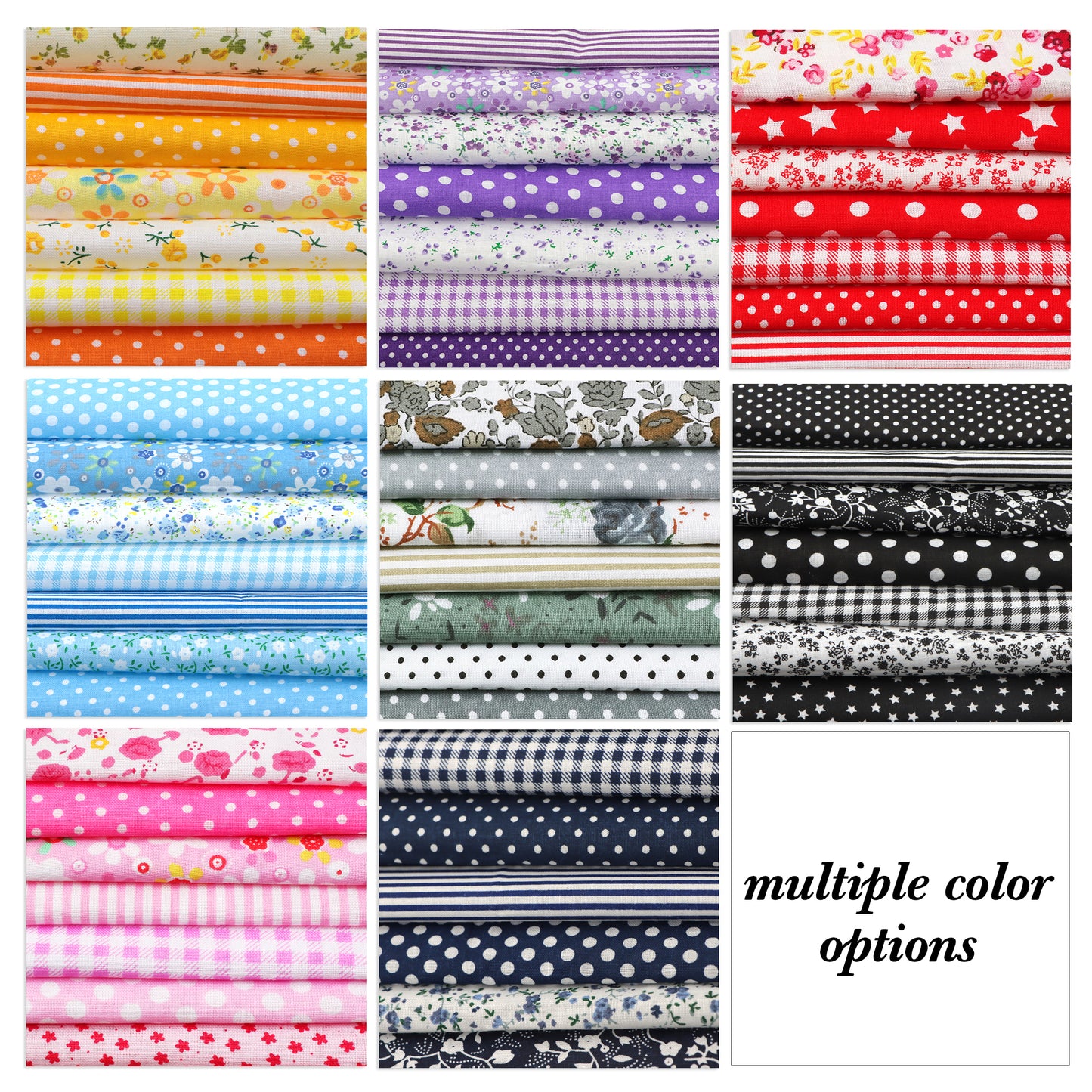 56pcs 100% Cotton Fabric Set with Sewing Tools
