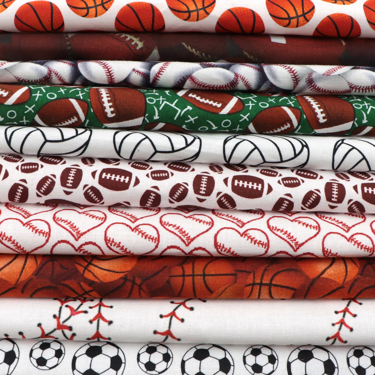 10pcs/set Sports Cotton Fabric Set