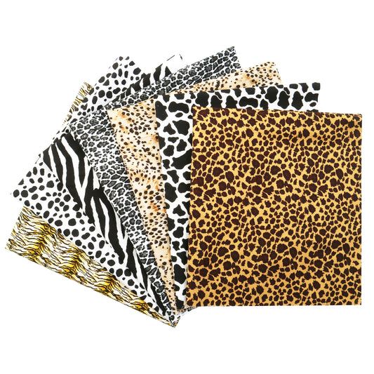 7pcs/set Leopard Cotton Fabric Set