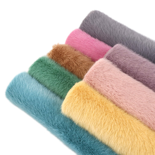 Solid Color Long Plush Velvet Fabric by Half Yard(50*140cm)