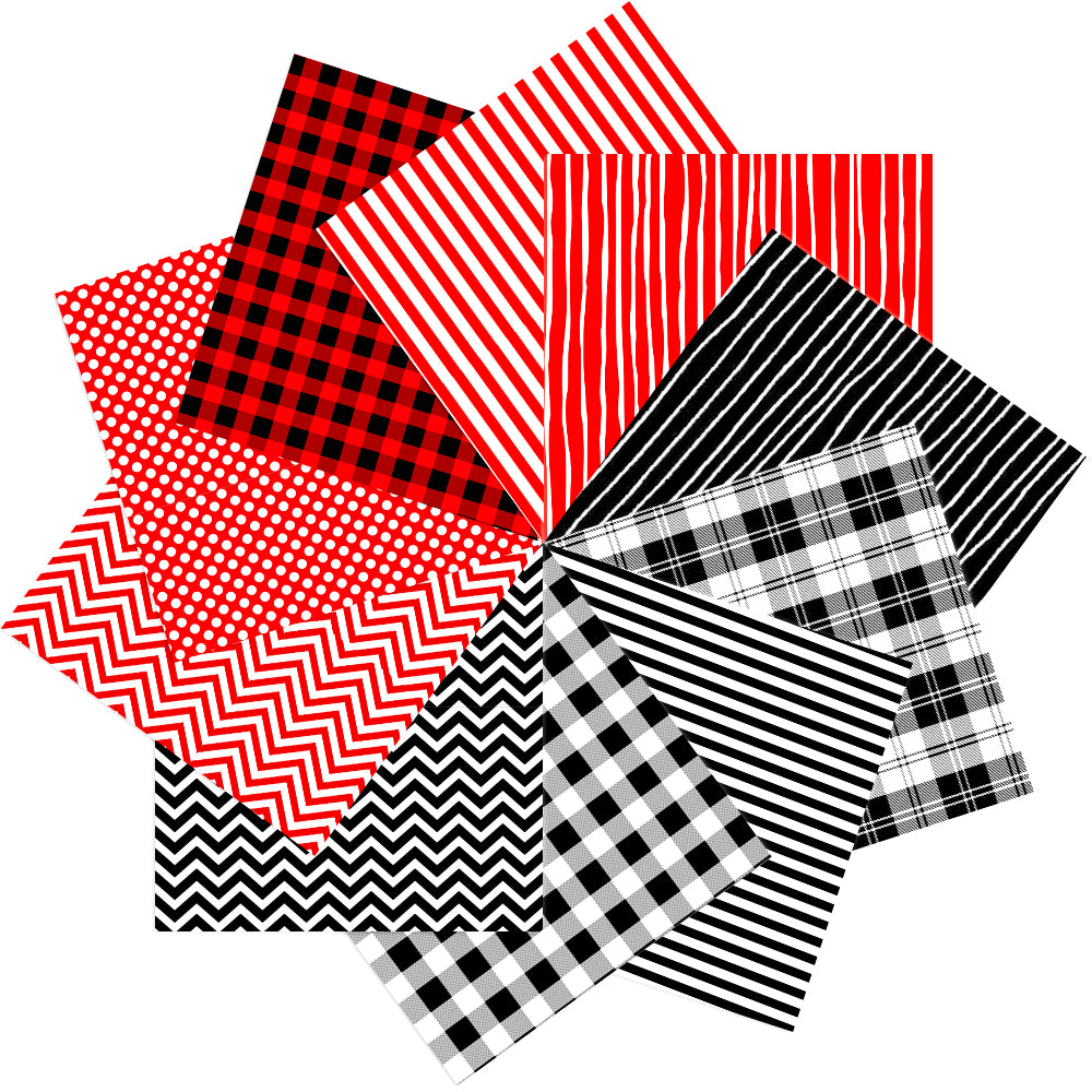 10pcs/set Geometric Pattern Cotton Fabric Set